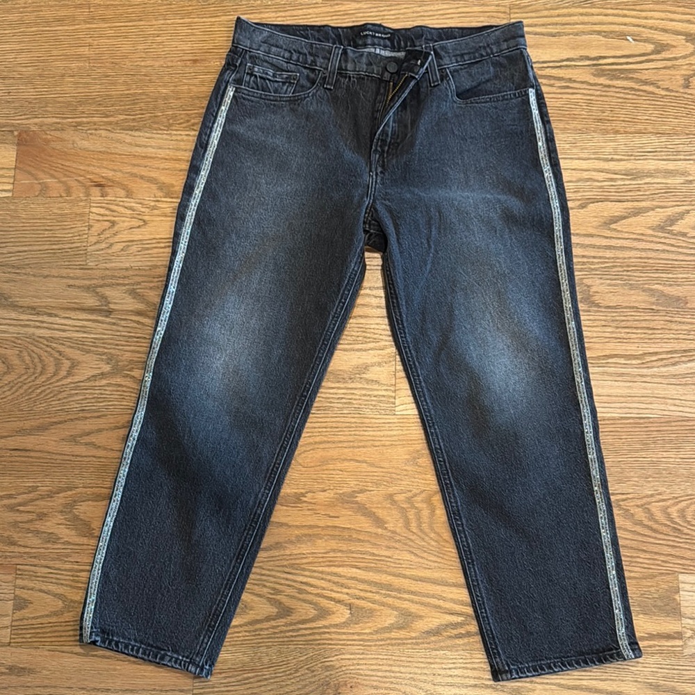 Women’s Black Jeans with Side Stripe